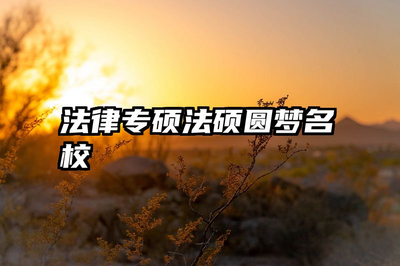 法律专硕法硕圆梦名校