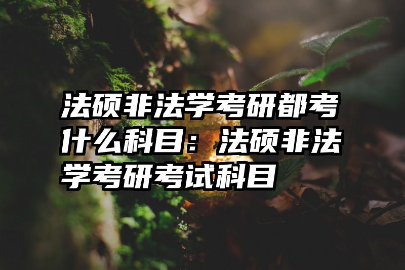 法硕非法学考研都考什么科目：法硕非法学考研考试科目