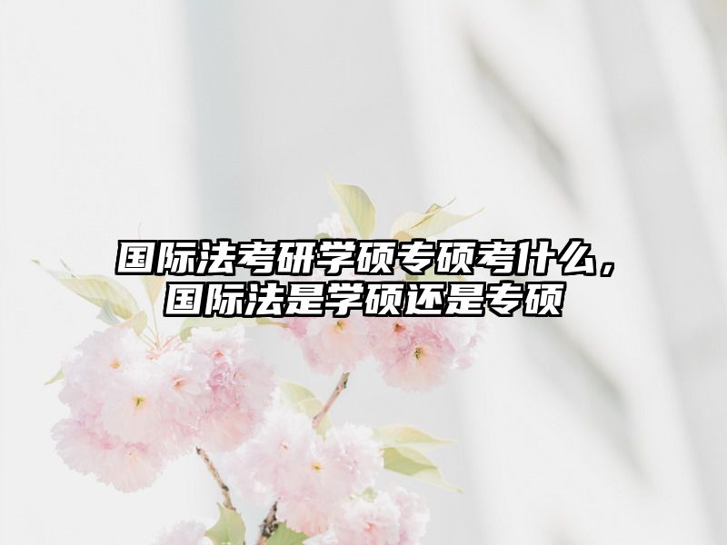 国际法考研学硕专硕考什么，国际法是学硕还是专硕