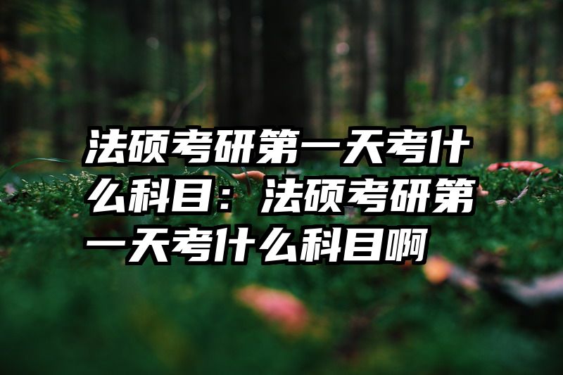 法硕考研第一天考什么科目：法硕考研第一天考什么科目啊