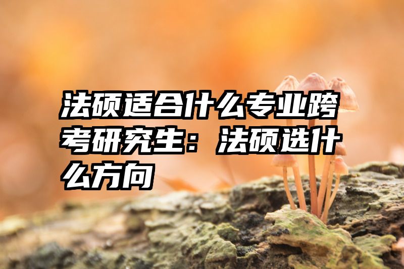 法硕适合什么专业跨考研究生：法硕选什么方向