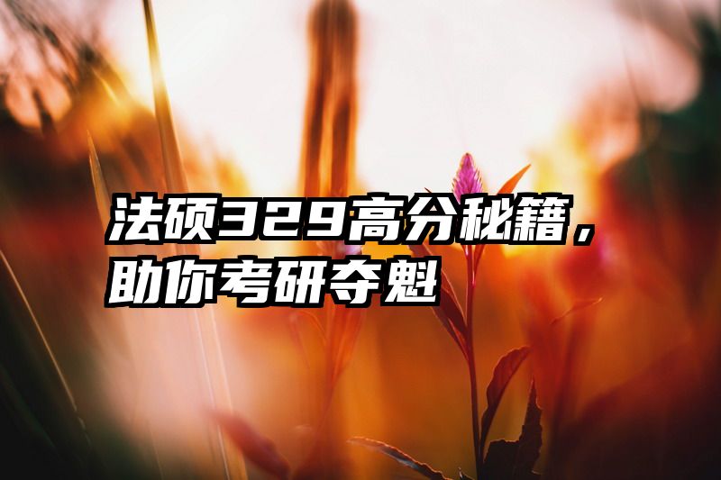 法硕329高分秘籍，助你考研夺魁