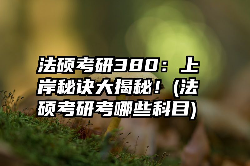 法硕考研380：上岸秘诀大揭秘！(法硕考研考哪些科目)