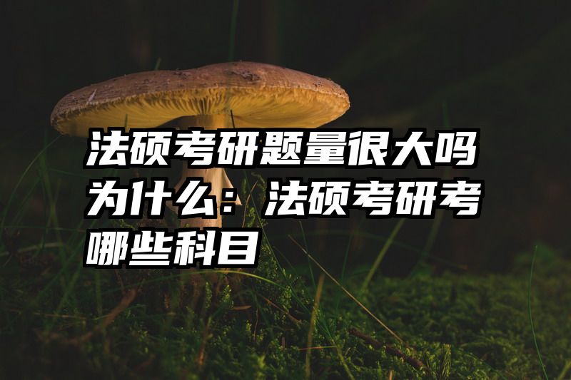 法硕考研题量很大吗为什么：法硕考研考哪些科目