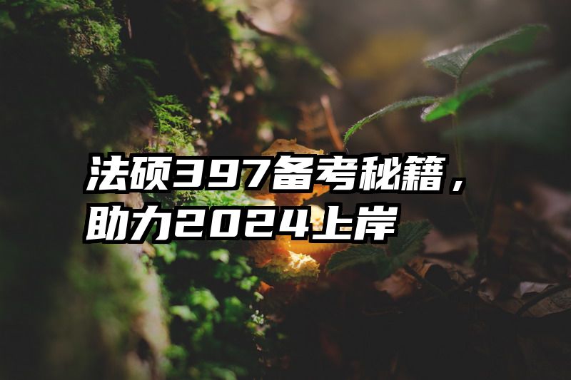 法硕397备考秘籍，助力2024上岸