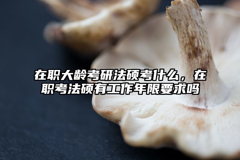 在职大龄考研法硕考什么，在职考法硕有工作年限要求吗