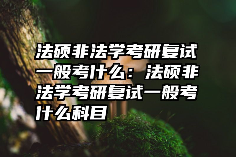 法硕非法学考研复试一般考什么：法硕非法学考研复试一般考什么科目