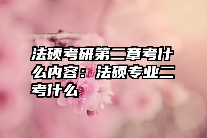 法硕考研第二章考什么内容：法硕专业二考什么