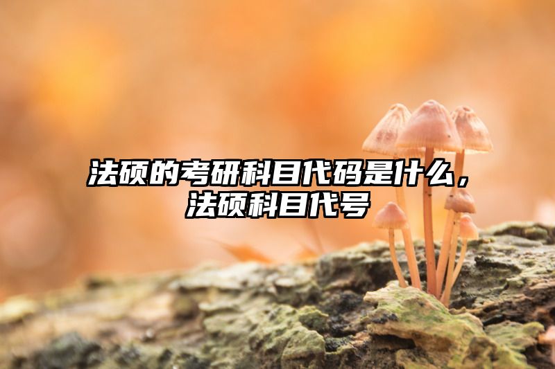 法硕的考研科目代码是什么，法硕科目代号