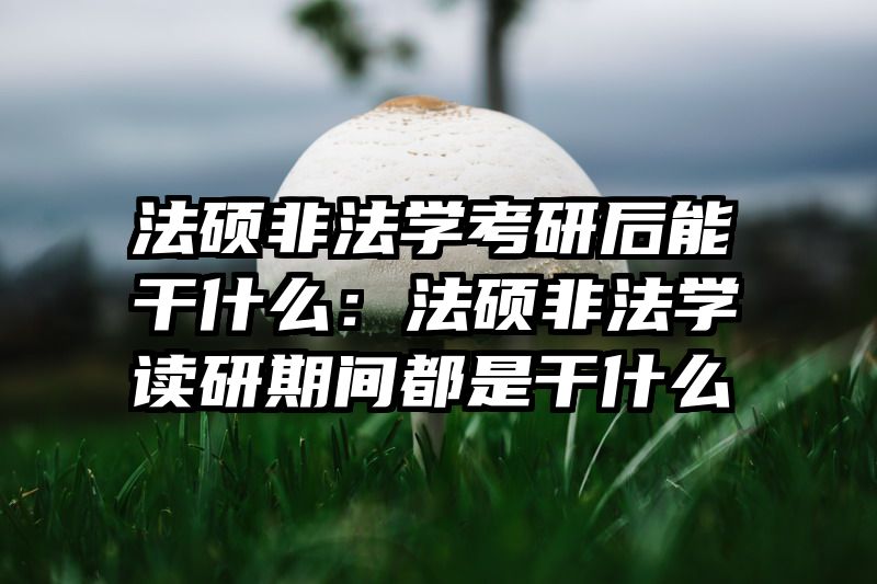 法硕非法学考研后能干什么：法硕非法学读研期间都是干什么