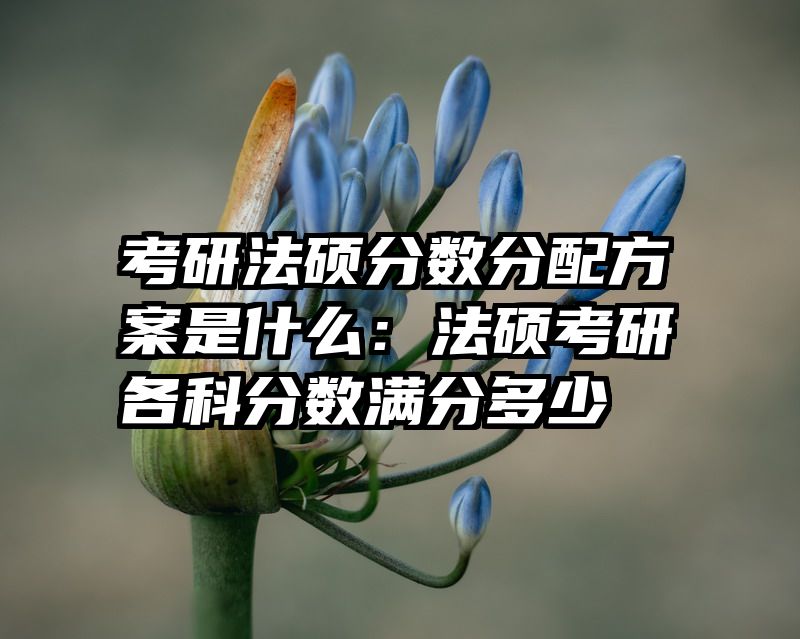 考研法硕分数分配方案是什么：法硕考研各科分数满分多少