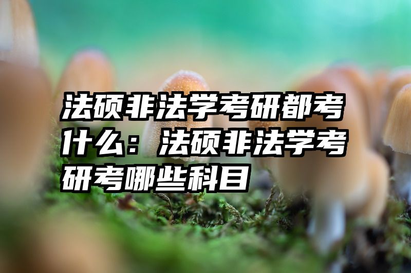 法硕非法学考研都考什么：法硕非法学考研考哪些科目