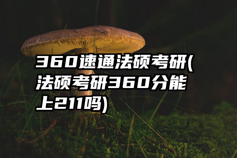 360速通法硕考研(法硕考研360分能上211吗)