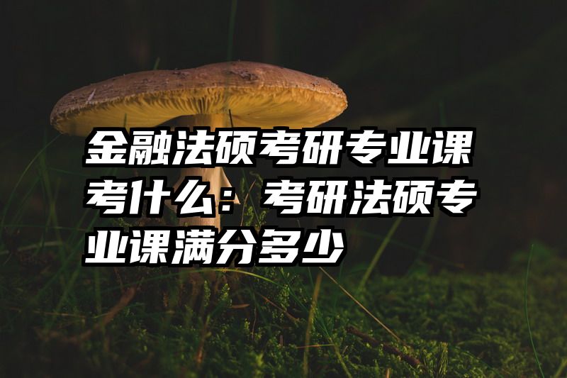 金融法硕考研专业课考什么：考研法硕专业课满分多少
