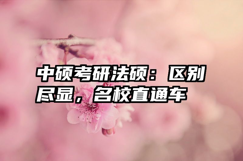 中硕考研法硕：区别尽显，名校直通车