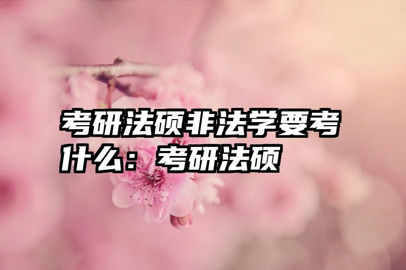 考研法硕非法学要考什么：考研法硕