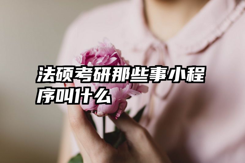 法硕考研那些事小程序叫什么