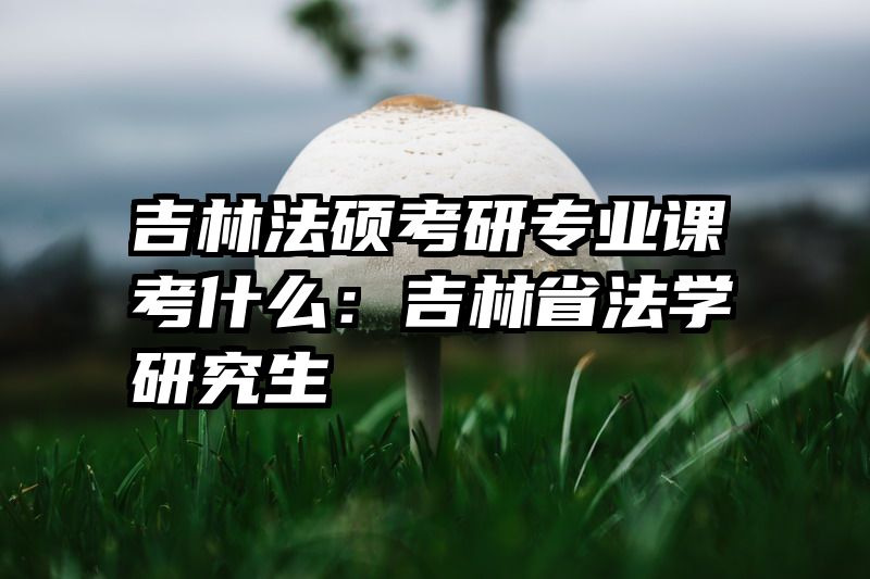 吉林法硕考研专业课考什么：吉林省法学研究生