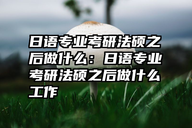 日语专业考研法硕之后做什么：日语专业考研法硕之后做什么工作