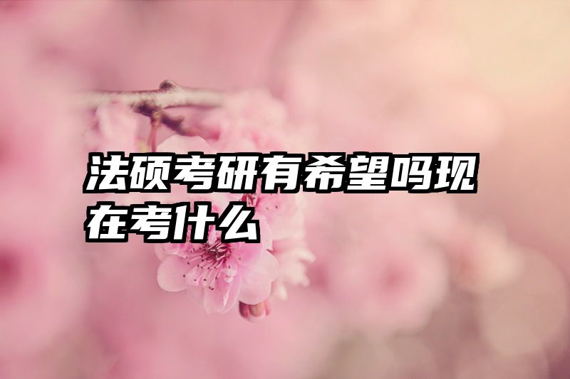 法硕考研有希望吗现在考什么