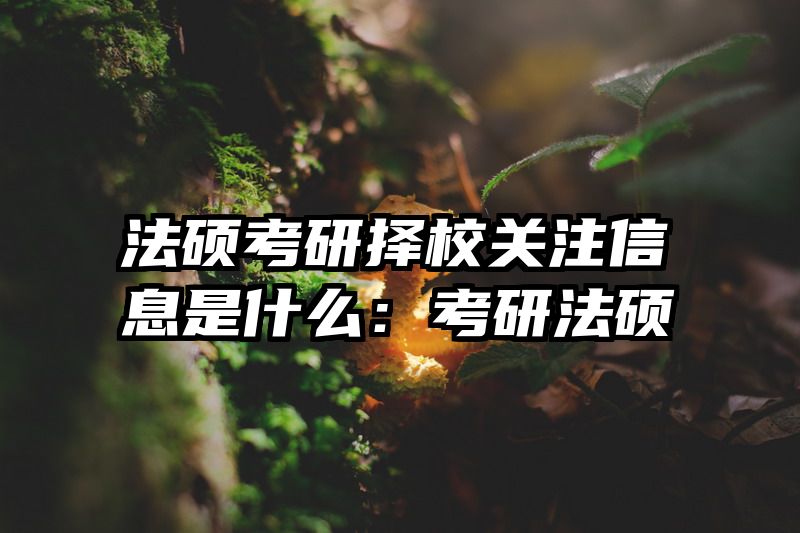 法硕考研择校关注信息是什么：考研法硕