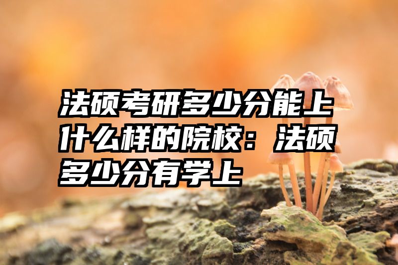法硕考研多少分能上什么样的院校：法硕多少分有学上