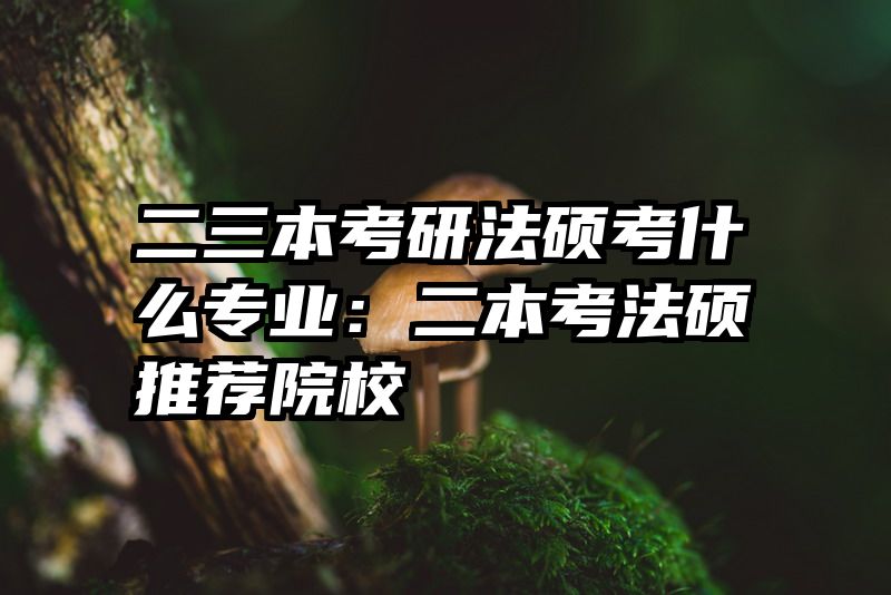 二三本考研法硕考什么专业：二本考法硕推荐院校
