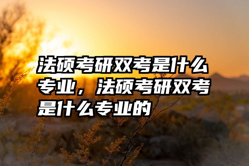 法硕考研双考是什么专业，法硕考研双考是什么专业的