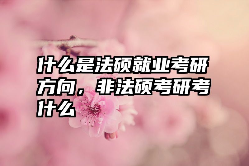 什么是法硕就业考研方向，非法硕考研考什么