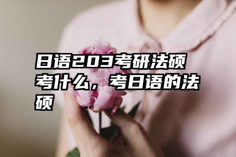 日语203考研法硕考什么，考日语的法硕