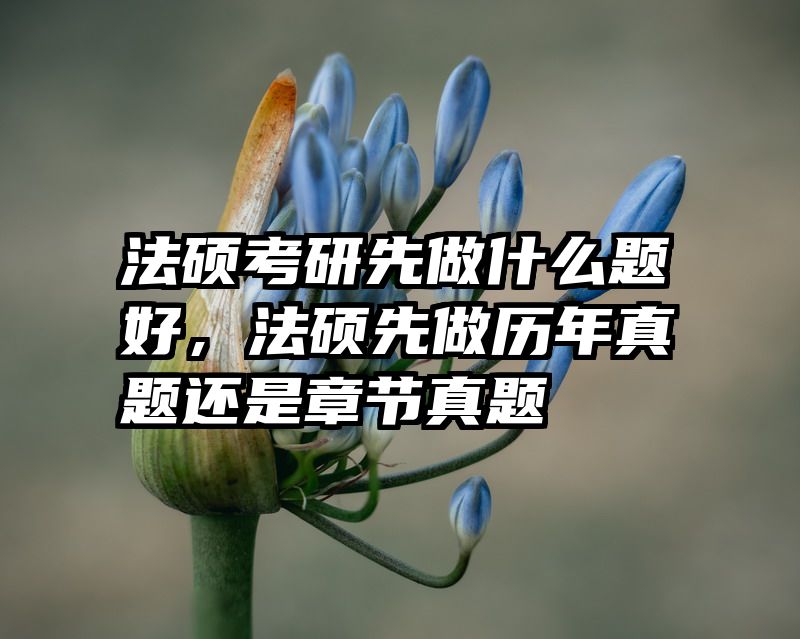 法硕考研先做什么题好，法硕先做历年真题还是章节真题