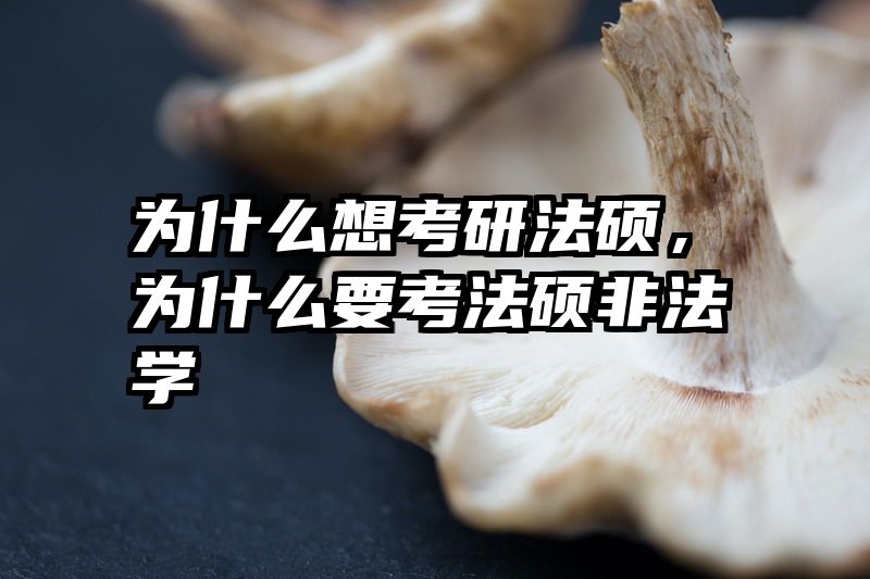 为什么想考研法硕，为什么要考法硕非法学