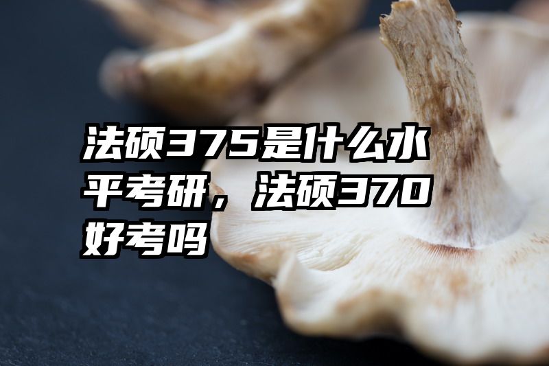 法硕375是什么水平考研，法硕370好考吗