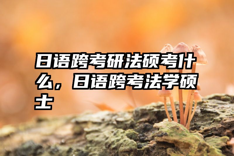 日语跨考研法硕考什么，日语跨考法学硕士
