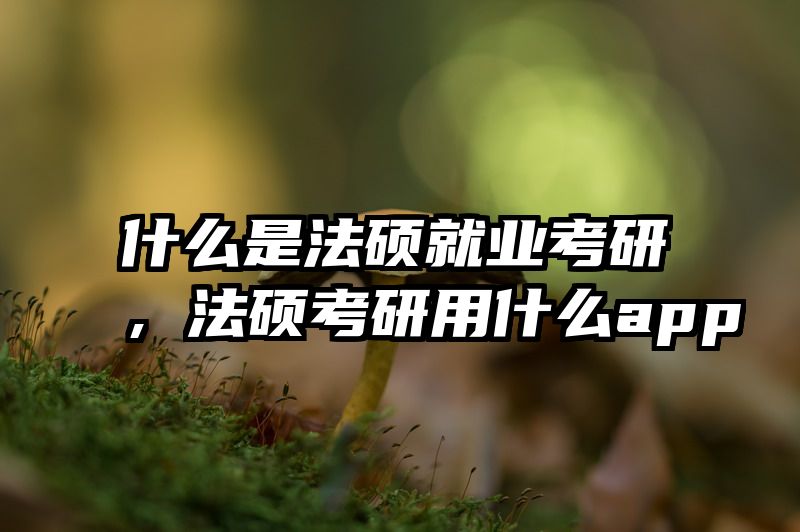 什么是法硕就业考研，法硕考研用什么app