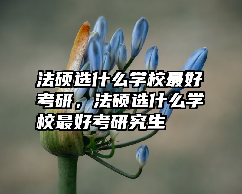 法硕选什么学校最好考研，法硕选什么学校最好考研究生