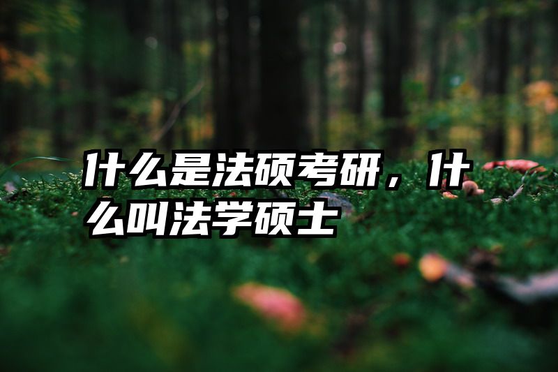 什么是法硕考研，什么叫法学硕士