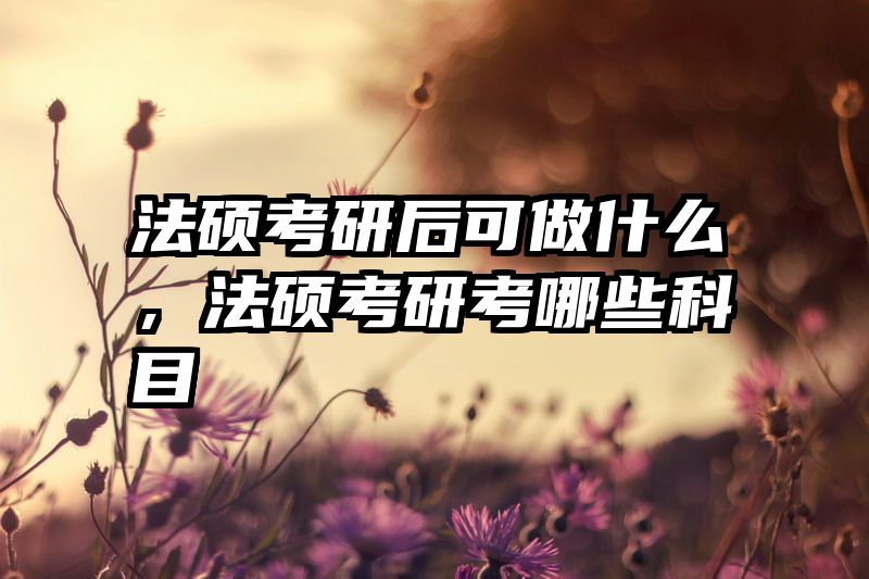 法硕考研后可做什么，法硕考研考哪些科目