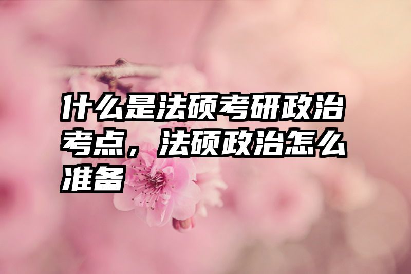什么是法硕考研政治考点，法硕政治怎么准备