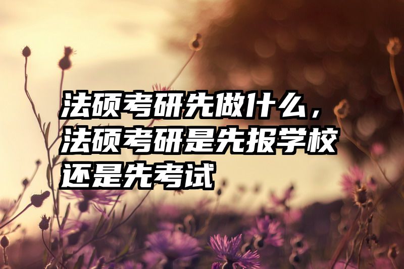 法硕考研先做什么，法硕考研是先报学校还是先考试