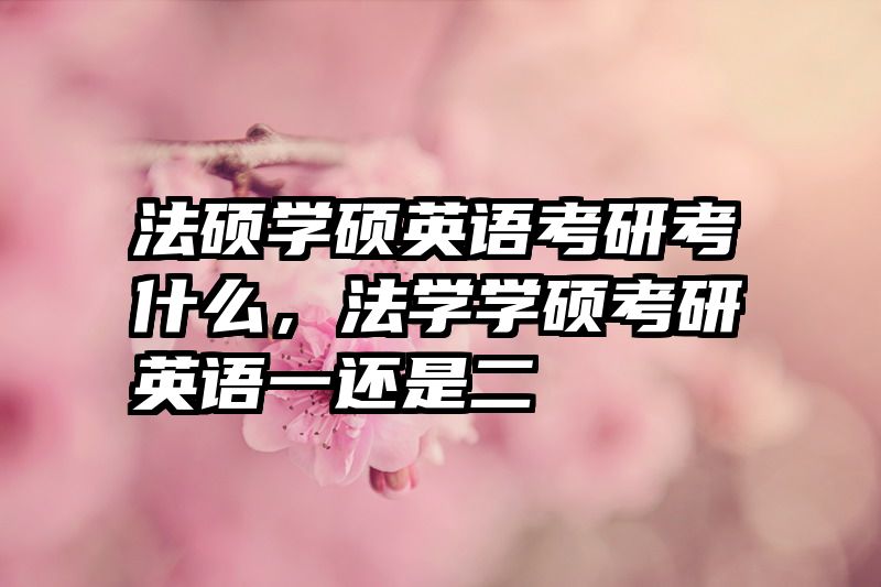 法硕学硕英语考研考什么，法学学硕考研英语一还是二