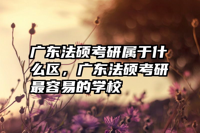 广东法硕考研属于什么区，广东法硕考研最容易的学校