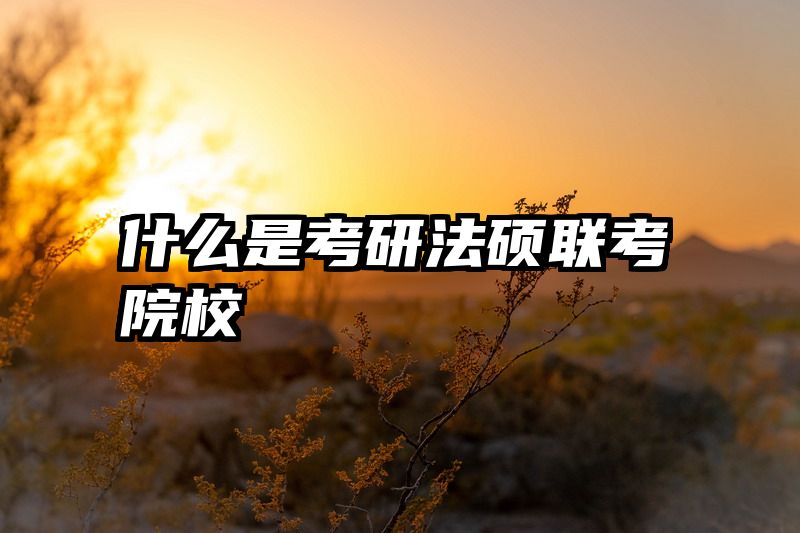 什么是考研法硕联考院校