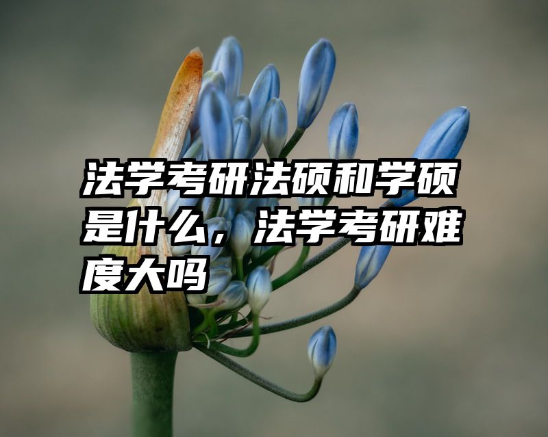 法学考研法硕和学硕是什么，法学考研难度大吗