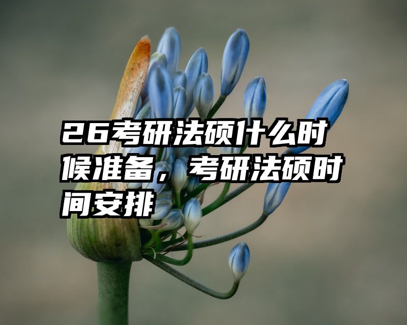 26考研法硕什么时候准备，考研法硕时间安排