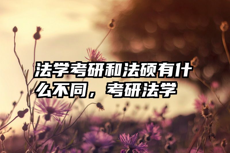 法学考研和法硕有什么不同，考研法学