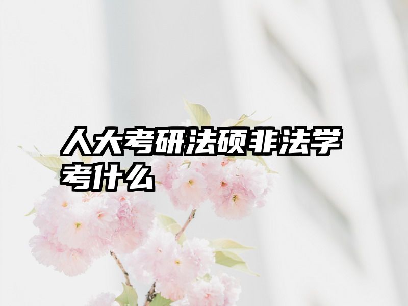 人大考研法硕非法学考什么