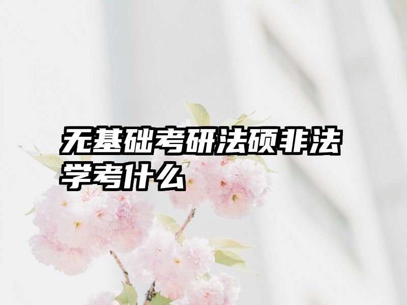 无基础考研法硕非法学考什么