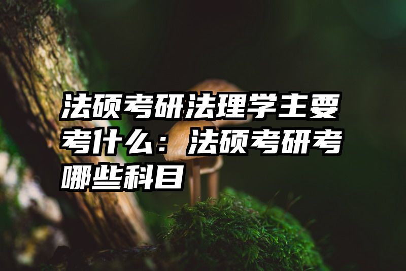 法硕考研法理学主要考什么：法硕考研考哪些科目