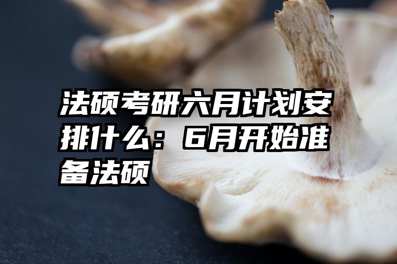 法硕考研六月计划安排什么：6月开始准备法硕